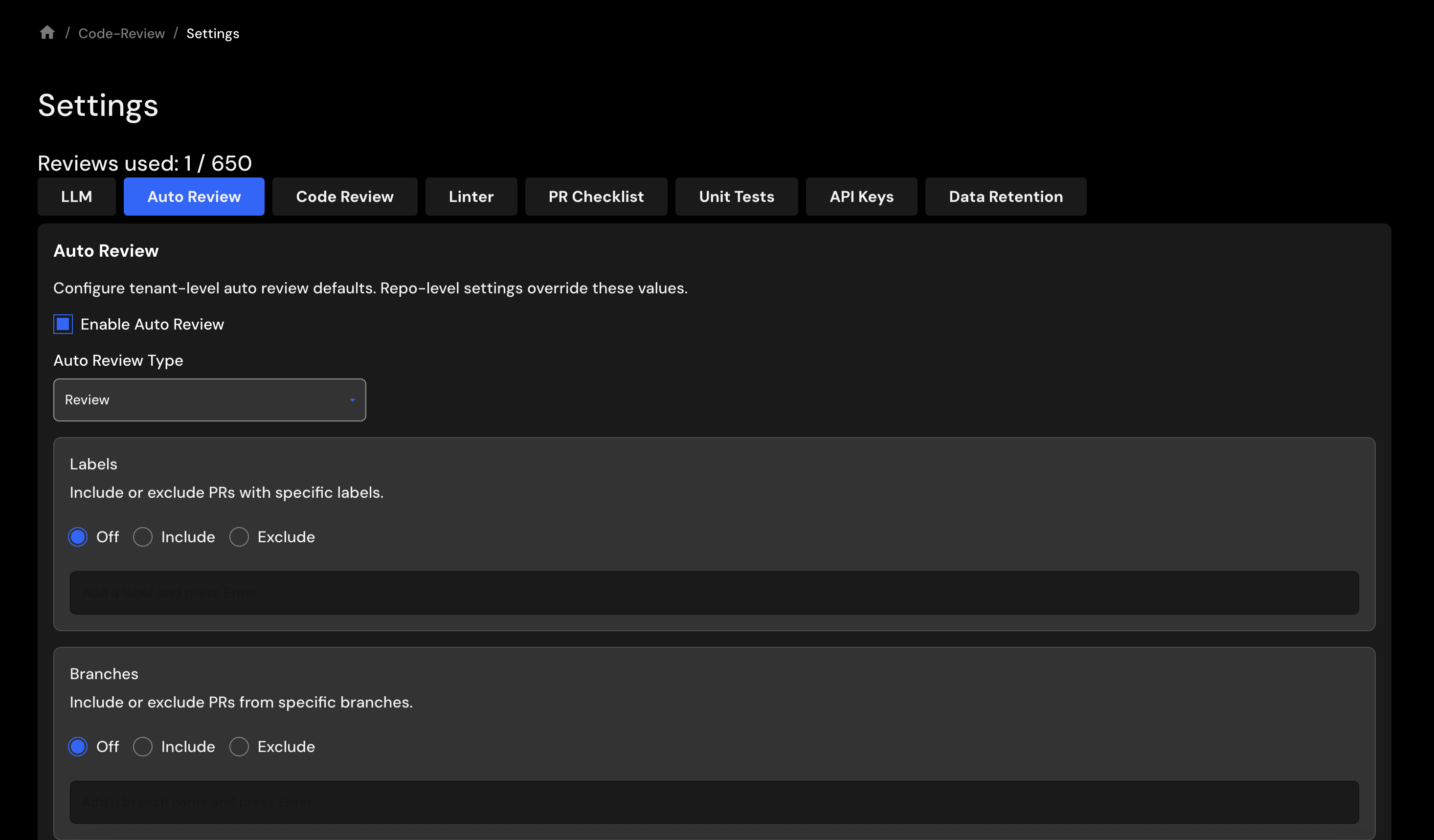 Enable Auto Review Globally