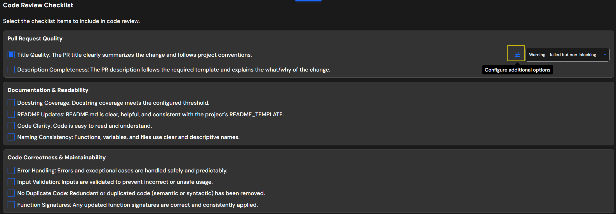 Configuration workflow