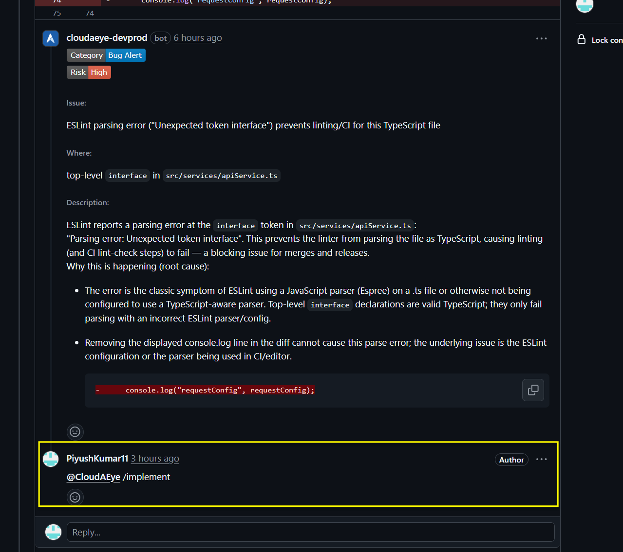 Code Review - Implementation Suggestion