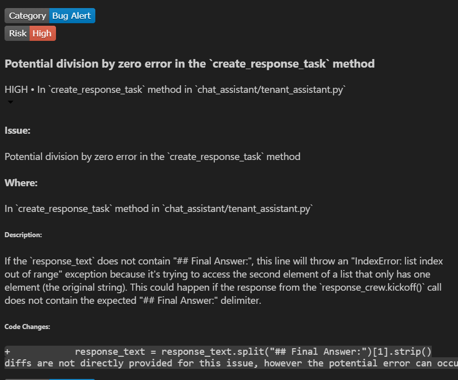 Code Review - Bug Report
