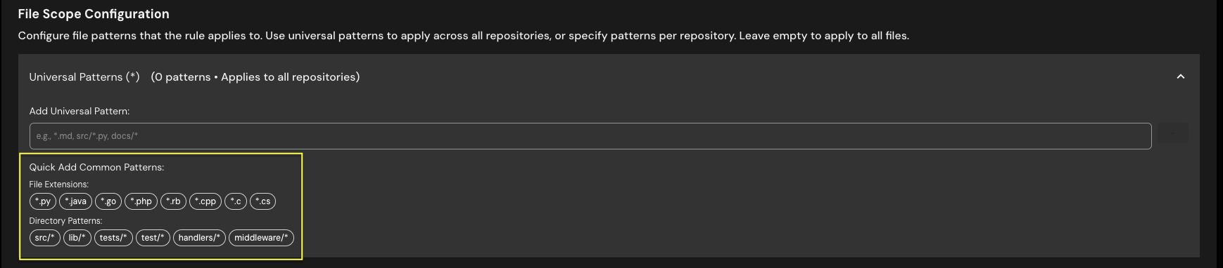 Rules Create File Scope