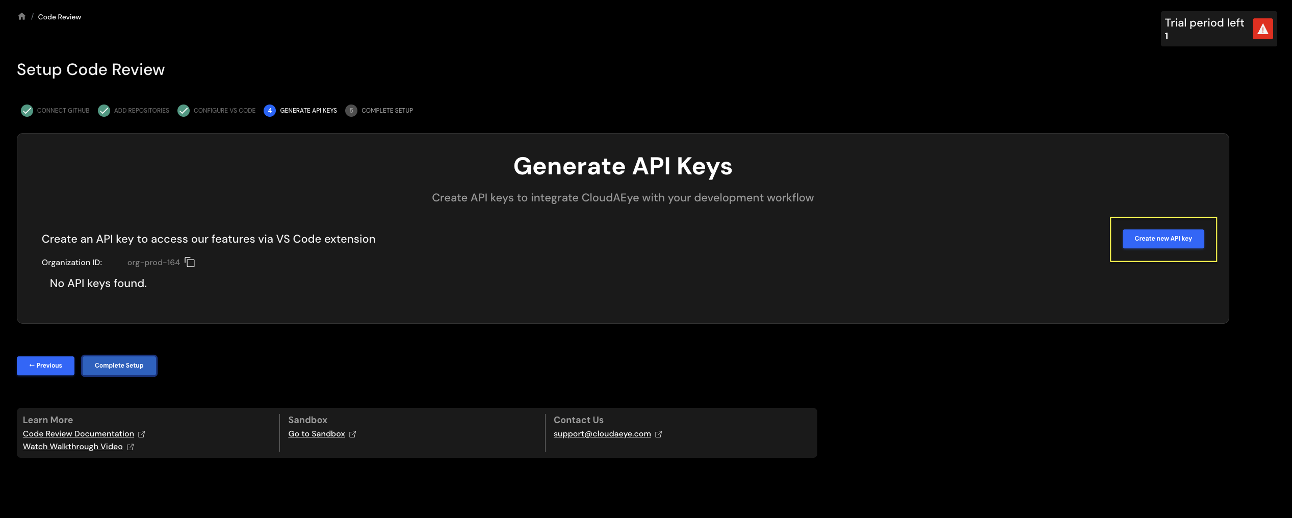 API Key Empty Page